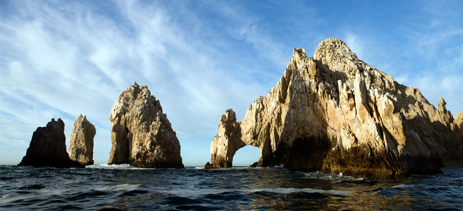 El arco dorado de Los Cabos Playas en Mexico